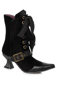 Ellie Shoes Ellie 301 TABBY 3" Heel Witch Bootie in Black Velvet from SexyShoes.com