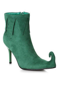 Ellie Shoes Ellie 310 CHEER 3" Heel Sexy Elf Bootie in Green Faux Suede from SexyShoes.com