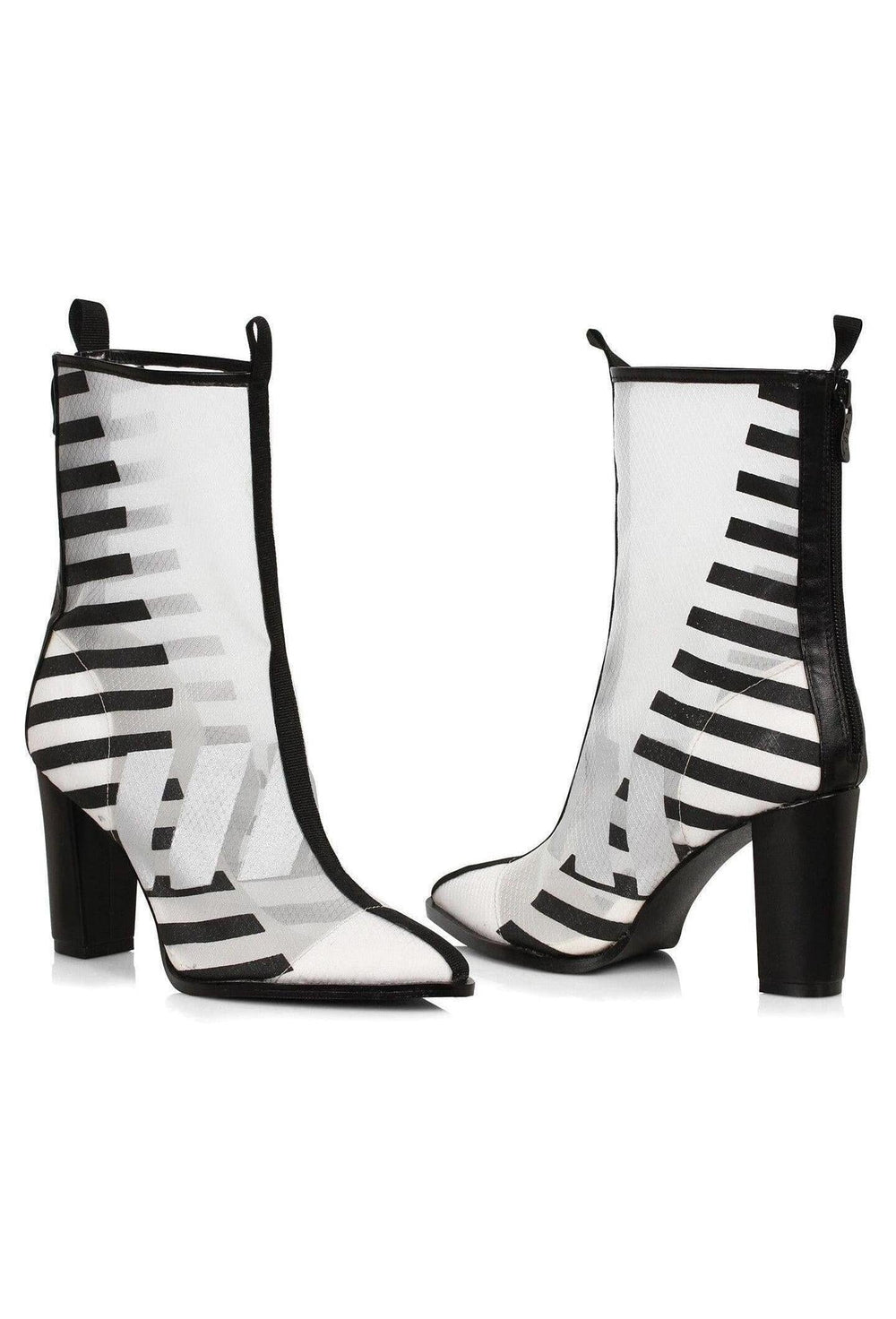 Ellie Shoes Ellie 325 BILLIE 3" Ankle Boot in Clear Faux Leather