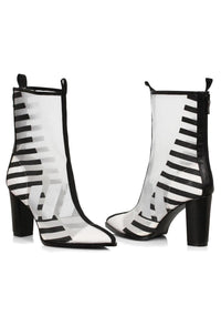 Ellie Shoes Ellie 325 BILLIE 3" Ankle Boot in Clear Faux Leather