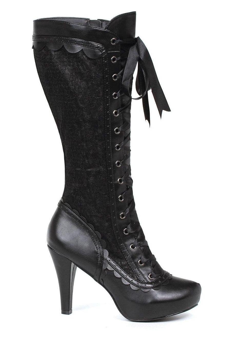 Ellie Shoes Ellie 414 MARY 4" Heel Lace up Victorian Boot in Black Fabric from SexyShoes.com