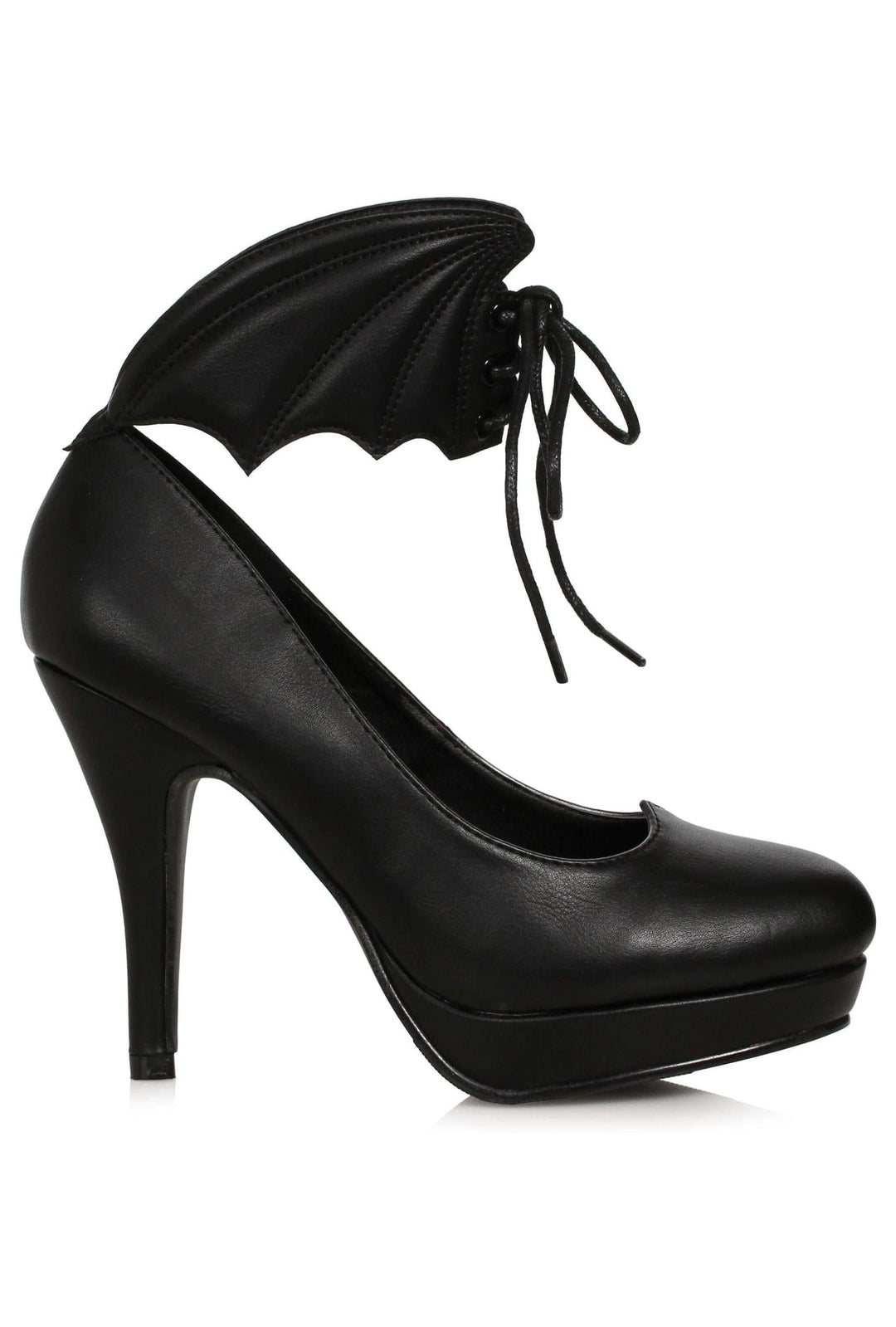 Ellie Shoes Ellie 414 WINGS 4" Heel Women's Pump With Bat Wing Detail in Black Faux Leather from SexyShoes.com