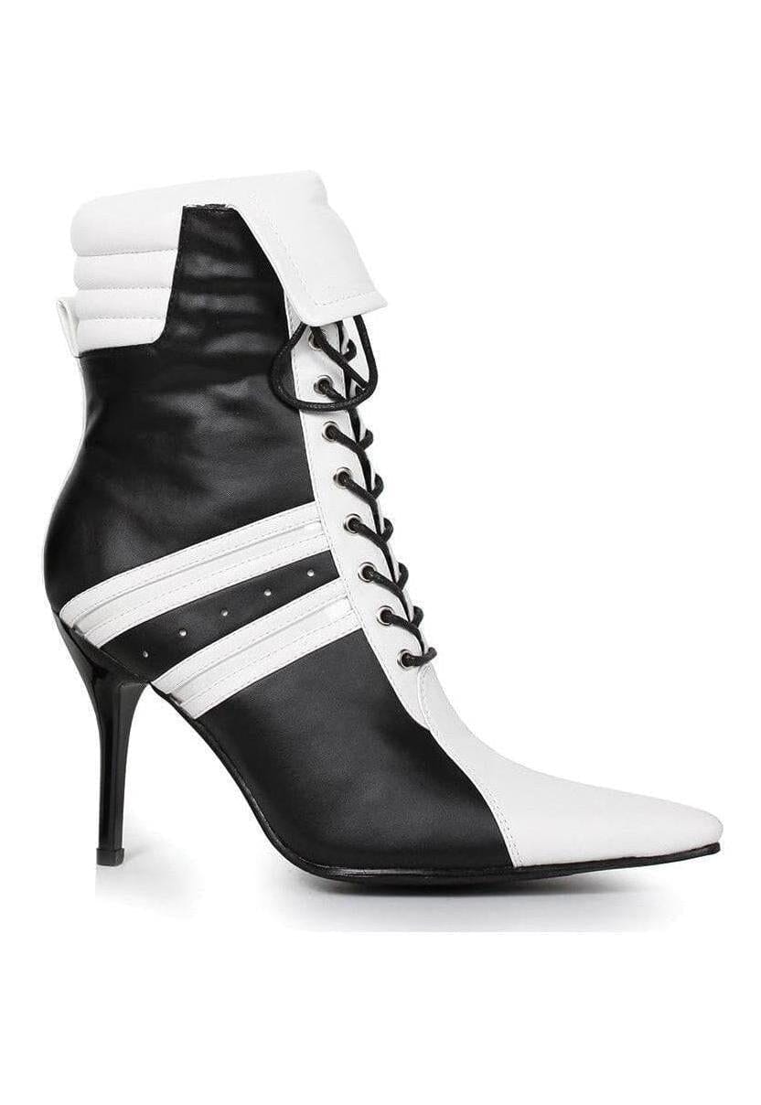 Ellie Shoes Ellie 457 Ref 4" Heel Sporty Referee Bootie in Black Faux Leather from SexyShoes.com