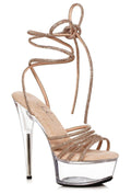 Ellie 609-LUSH 6" Rhinestone Strap Sandal