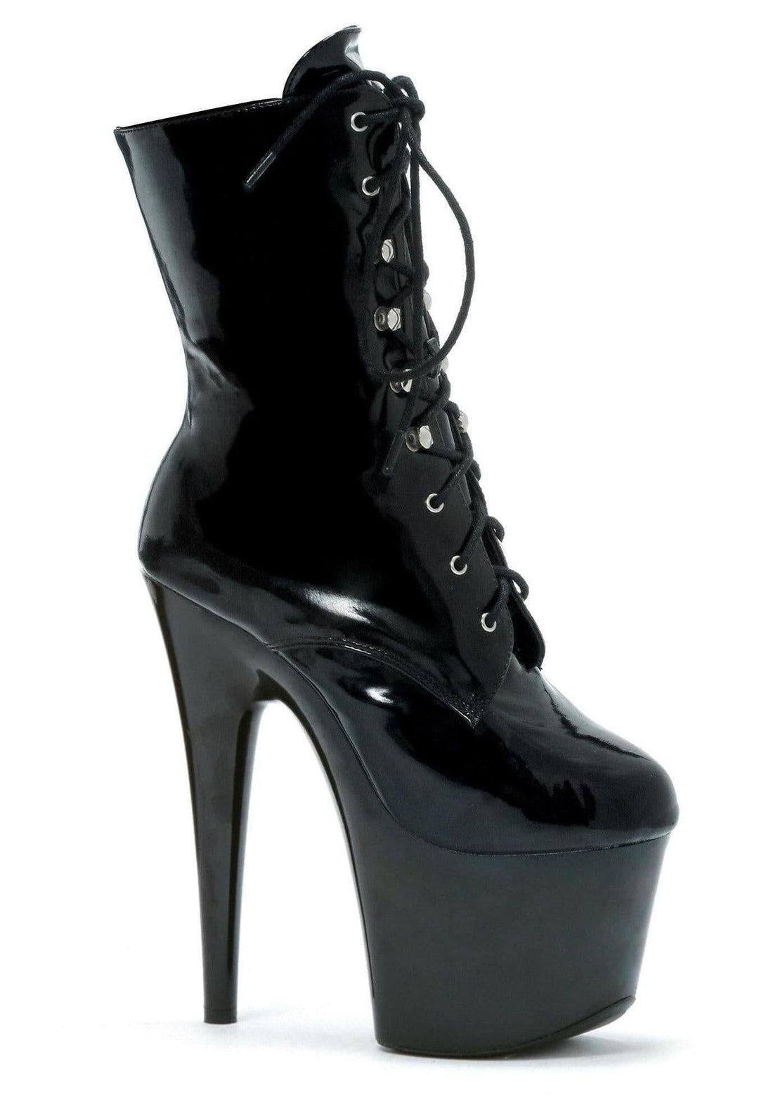 Ellie Shoes Ellie 709 ANGELA 7" Heel Ankle Boots W/Inner Zipper in Black Faux Leather from SexyShoes.com