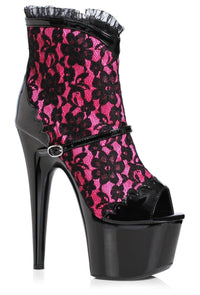 Ellie Shoes Ellie 709 CAMILA 7" Platform Lace Ankle Boot in Fuchsia Faux Leather from SexyShoes.com