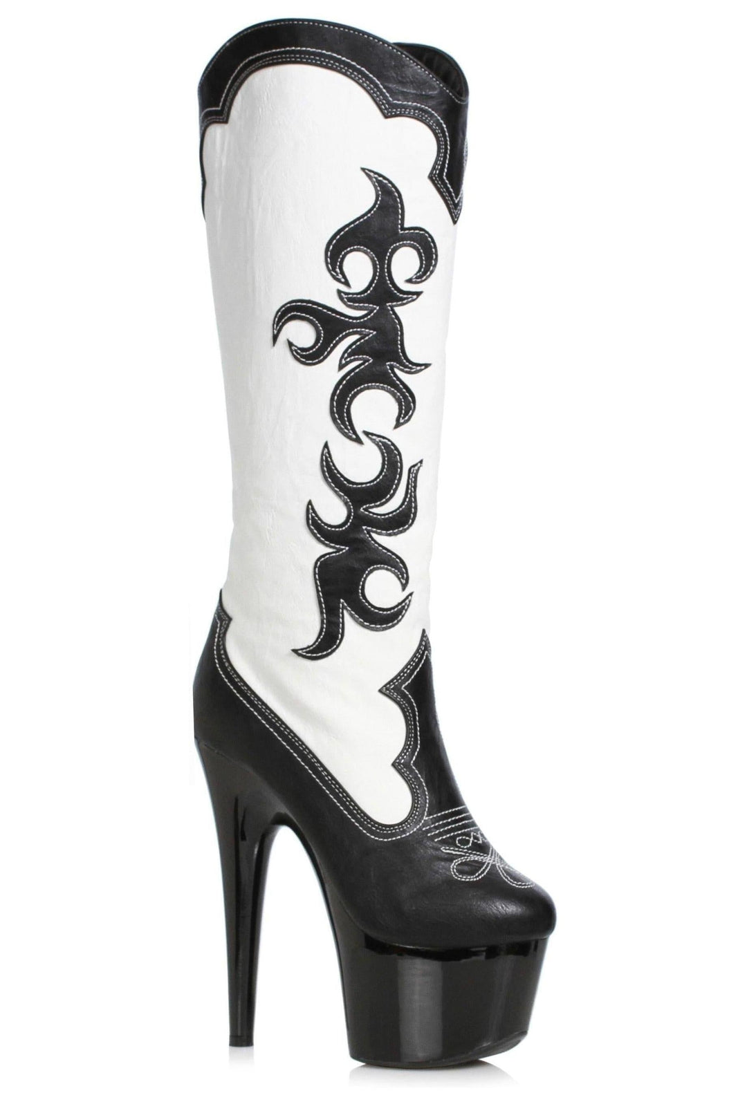 Ellie Shoes White Knee Boots Platform Stripper Shoes | Buy at Sexyshoes.com