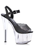 Ellie 709-CHERYL 7" Rhinestone Mesh Sandal