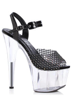 Ellie 709-CHERYL 7" Rhinestone Mesh Sandal