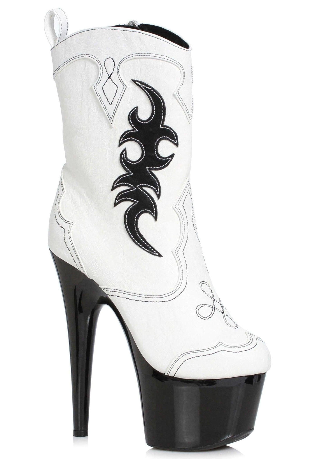 Ellie Shoes Ellie 709 CODY 7" Cowgirl Ankle Boot in White Faux Leather from SexyShoes.com