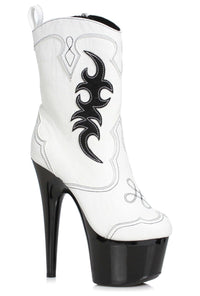 Ellie Shoes Ellie 709 CODY 7" Cowgirl Ankle Boot in White Faux Leather from SexyShoes.com