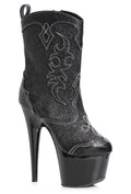 Ellie 709-CODY-G 7" Glitter Cowgirl Ankle Boot