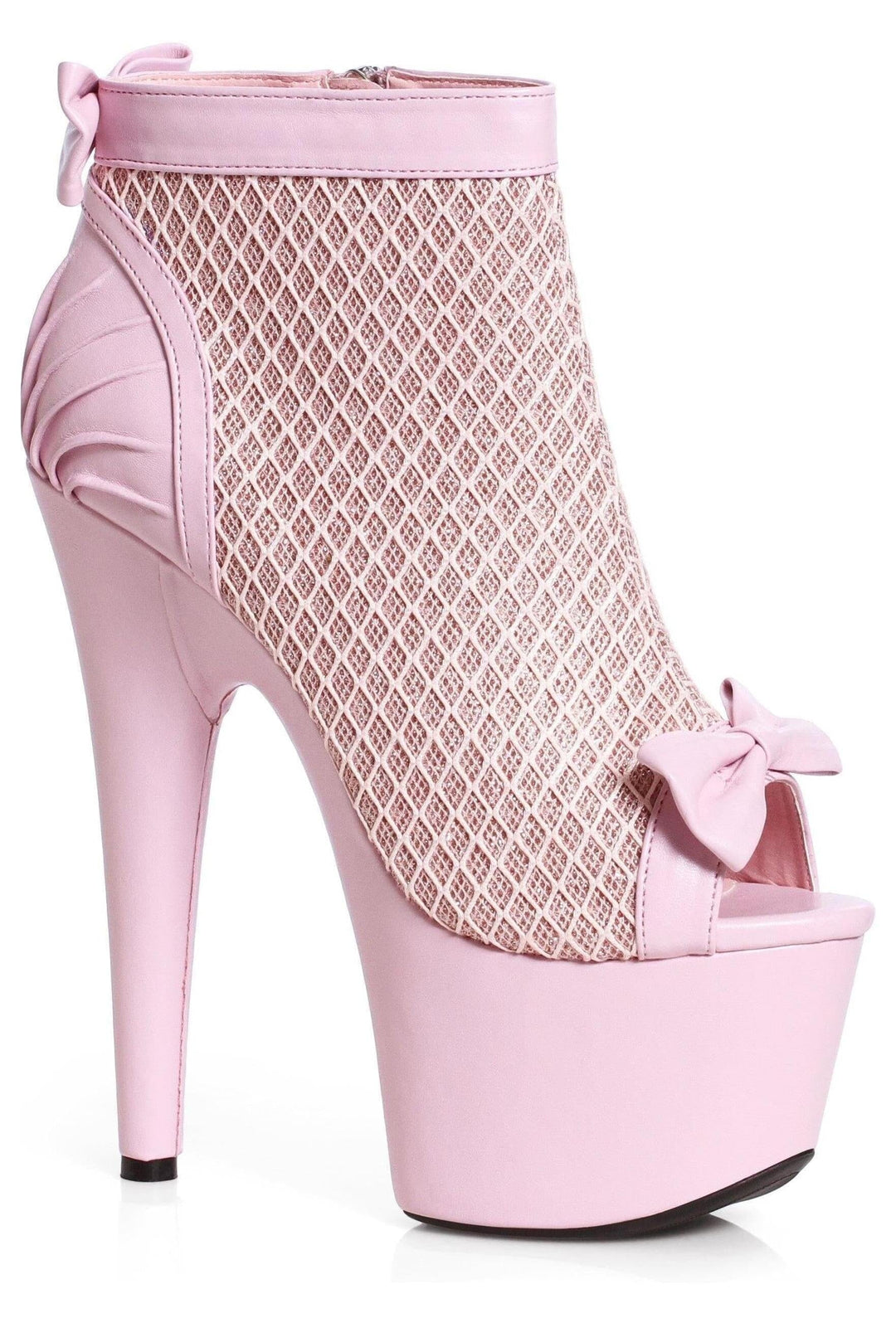 Ellie Shoes Ellie 709 FRANCESCA 7" Platform Open Toe Ankle Bootie in Pink Glitter from SexyShoes.com