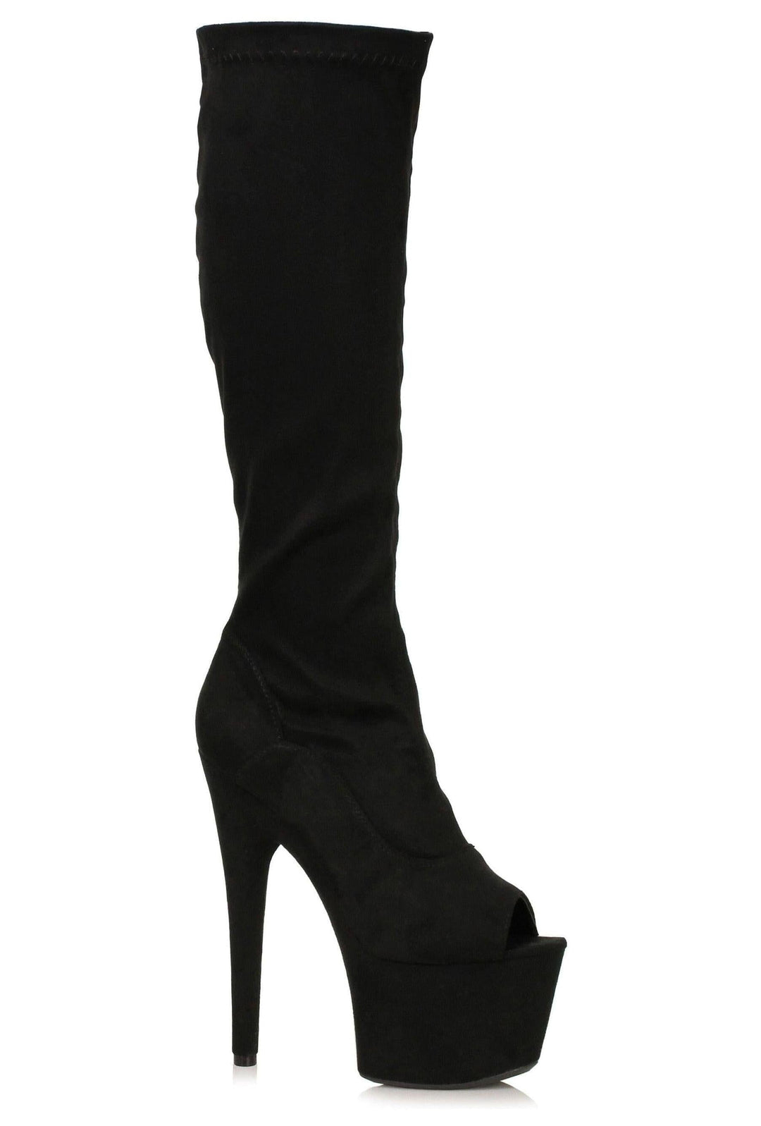 Ellie Shoes Ellie 709 NATASHA 7" Microfiber Knee Boot in Black Faux Leather from SexyShoes.com