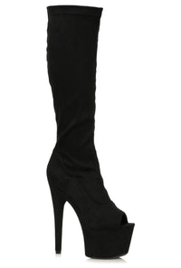 Ellie Shoes Ellie 709 NATASHA 7" Microfiber Knee Boot in Black Faux Leather from SexyShoes.com