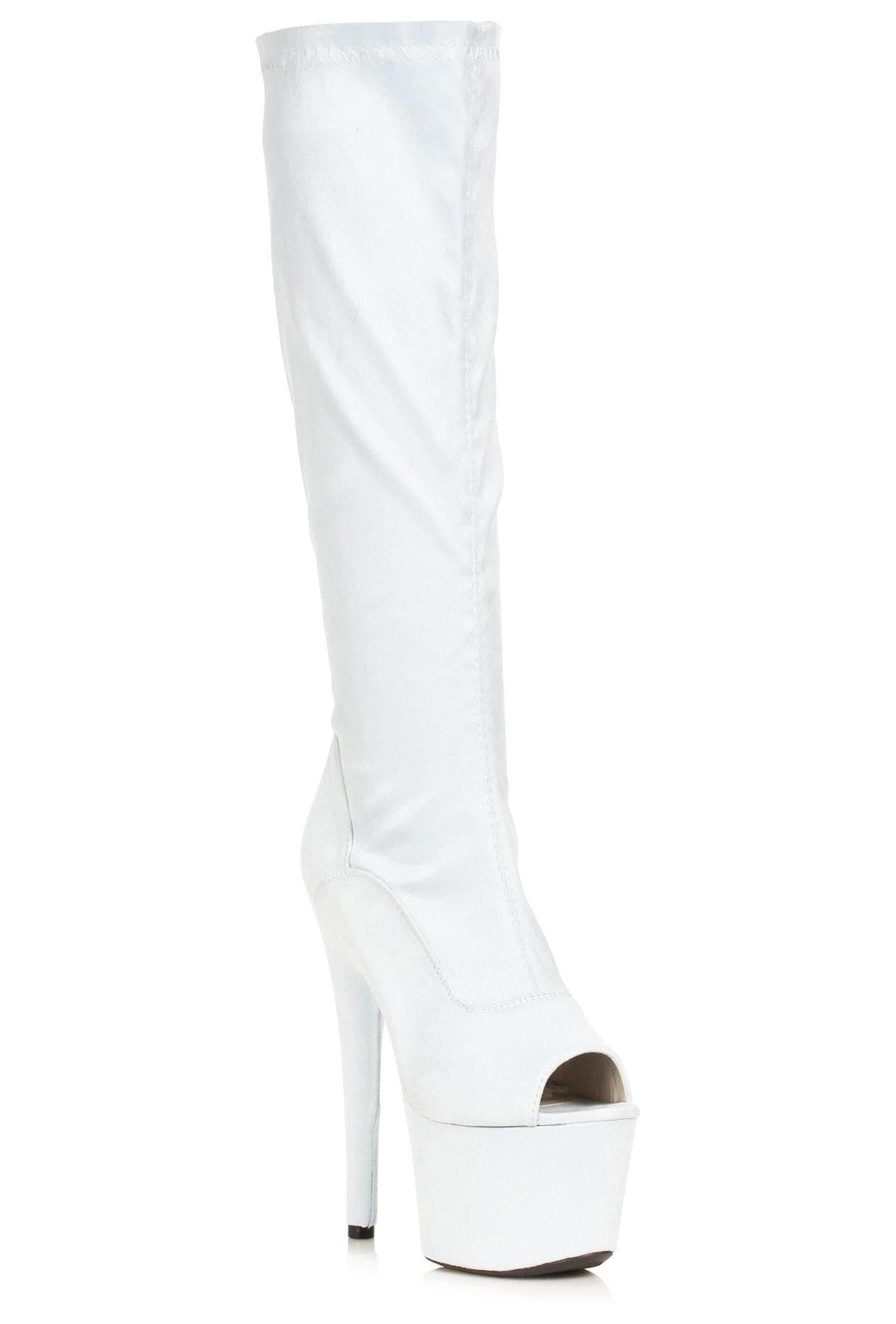 Ellie Shoes Ellie 709 NATASHA 7" Microfiber Knee Boot in White Faux Leather from SexyShoes.com