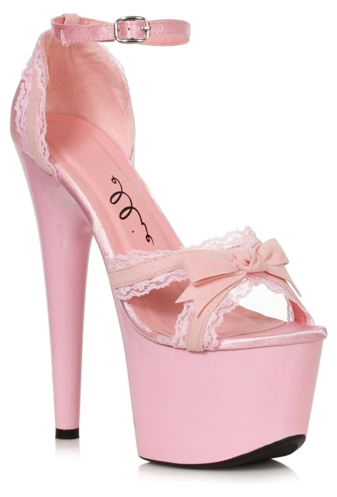 Ellie Shoes Ellie 709 SCARLET 7" Lace And Velvet Sandal in Pink Velvet from SexyShoes.com