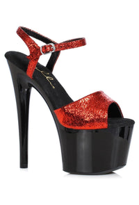 Ellie Shoes Ellie 709 VITAL 7" Sandal in Red Faux Leather from SexyShoes.com