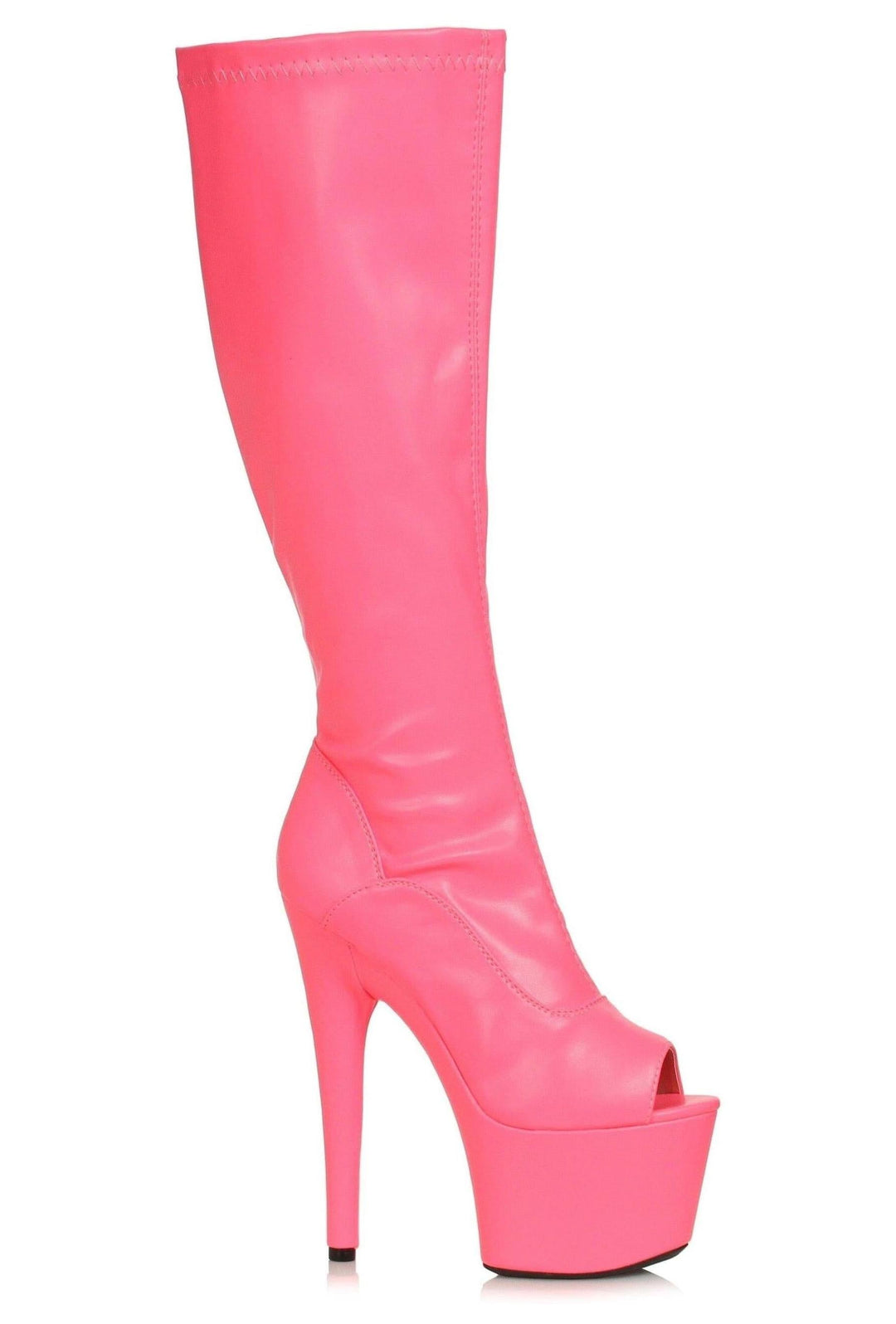 Ellie Shoes Ellie 709 VIVID 7" Neon Knee Boot in Pink Faux Leather from SexyShoes.com