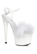 Ellie 709-WHITNEY 7" Platform Sandal With Marabou