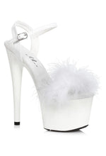 Ellie 709-WHITNEY 7" Platform Sandal With Marabou