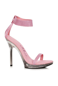 Ellie Shoes Ellie Shoes 502 HEIDI Rhinestone Sandal in Pink Faux Leather from SexyShoes.com