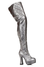 Ellie Shoes 557-BRIGHT Chunky Heel Women's Glitter Thigh High Boot
