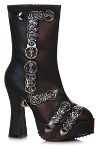 Ellie Shoes Ellie Shoes 557 MANDY Women’s Ankle Boot with Metal Decor in Black Faux Leather from SexyShoes.com