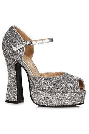 Ellie Shoes Ellie Shoes 557 SPARKLE Chunky Mary Jane Sandal in Silver Glitter from SexyShoes.com