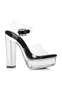Ellie Shoes Ellie Shoes 675 LEAH Chunky Clear Platform in Clear Vinyl from SexyShoes.com