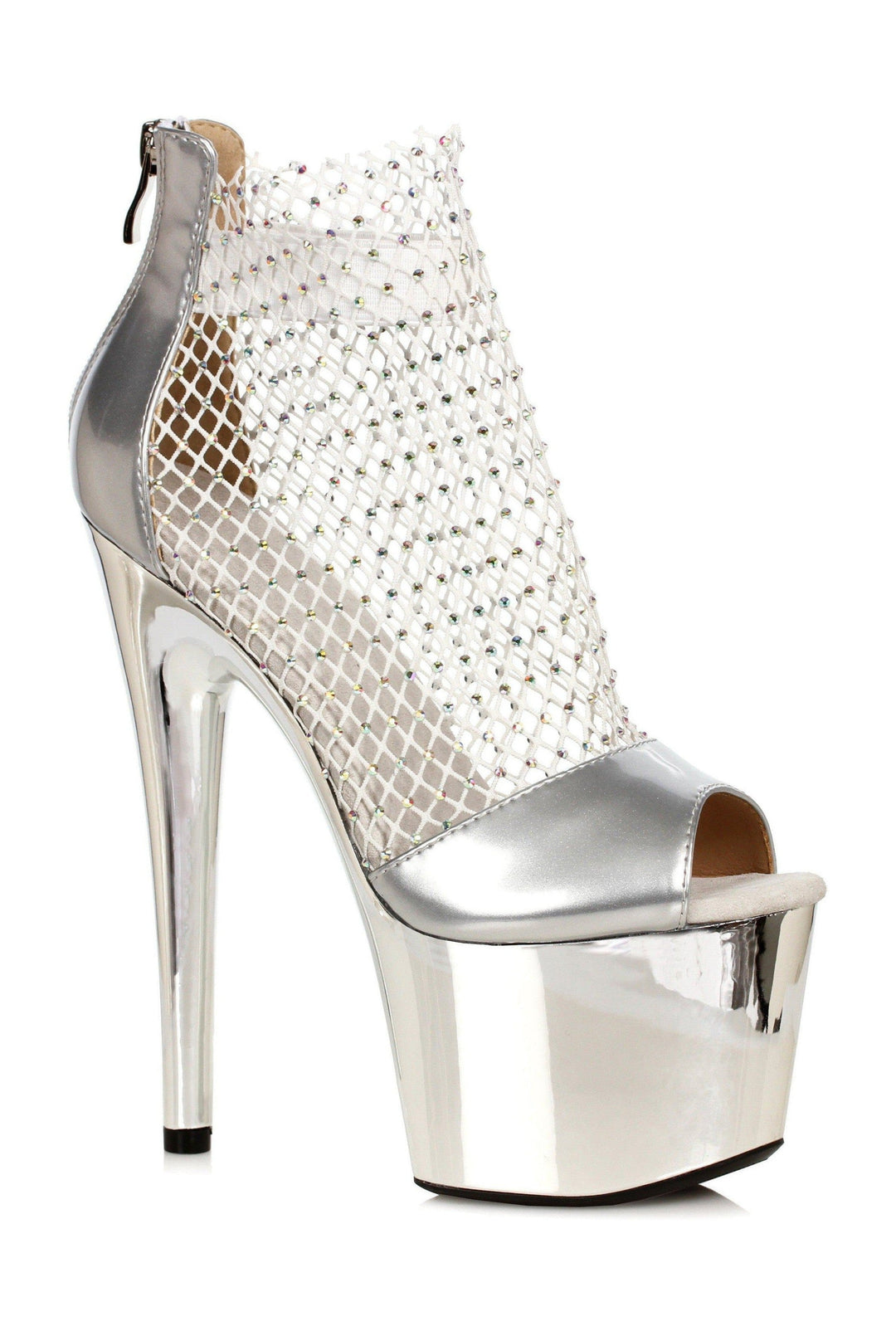 Ellie Shoes Silver Ankle Boots Platform Stripper Shoes | Buy at Sexyshoes.com