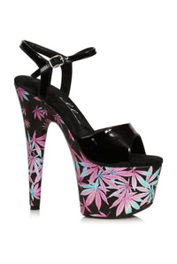 Ellie Shoes Ellie Shoes 709 BAMBI Stiletto 420 Platform Sandal in Black Faux Leather from SexyShoes.com