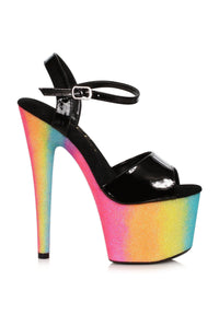 Ellie Shoes Ellie Shoes 709 CANDY Stiletto with Rainbow Glitter Platform in Black Glitter from SexyShoes.com