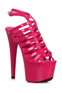 Ellie Shoes Ellie Shoes 709 SAINTLY Stiletto with Straps in Fuchsia Faux Leather from SexyShoes.com