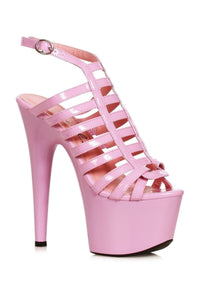 Ellie Shoes Ellie Shoes 709 SAINTLY Stiletto with Straps in Pink Faux Leather from SexyShoes.com