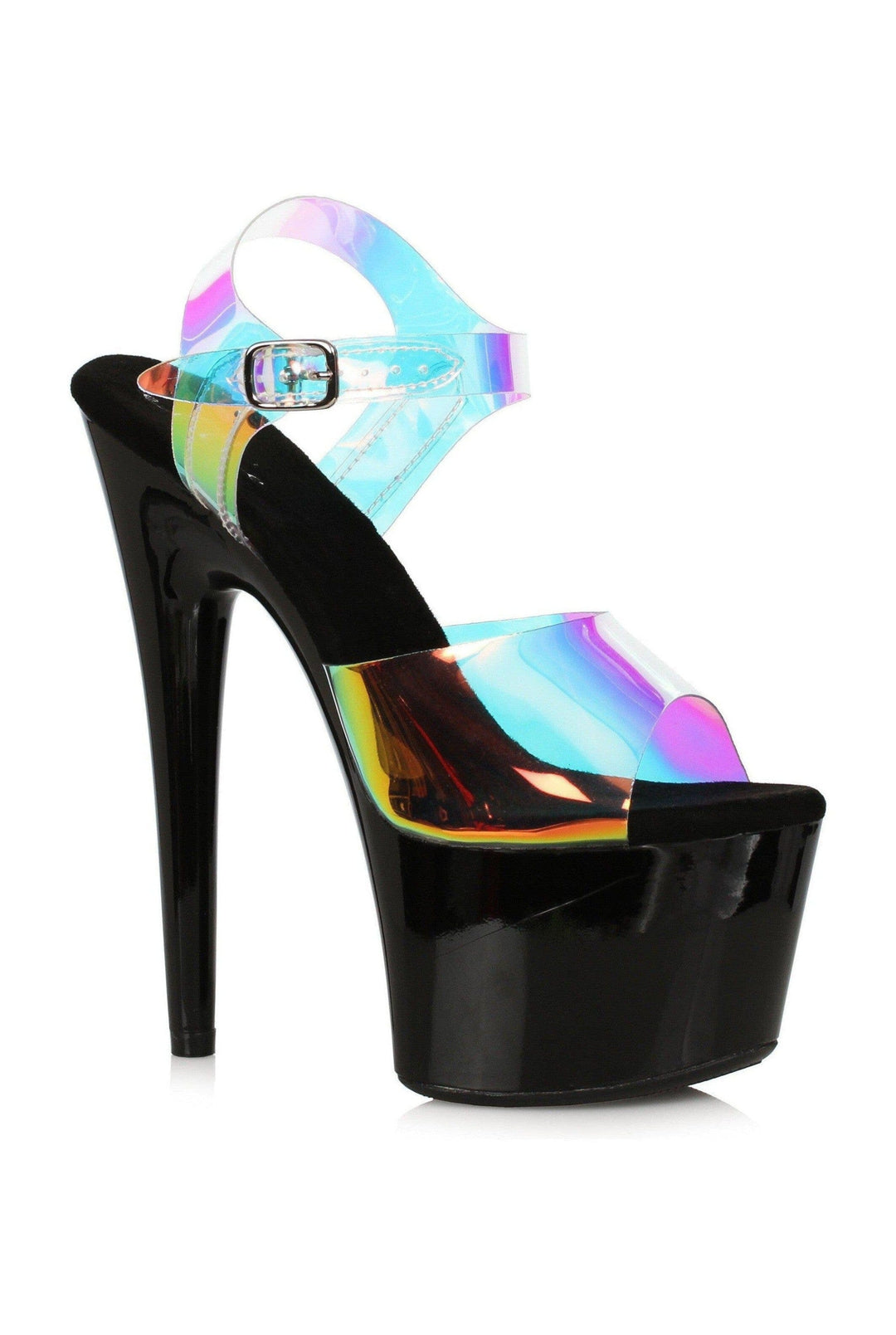 Ellie Shoes Ellie Shoes 709 TARYN Heel Platform Sandal with Rainbow Tinted Upper in Multi Faux Leather from SexyShoes.com