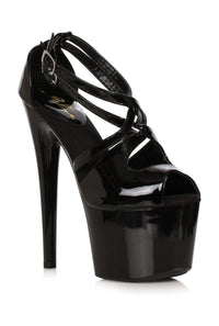 Ellie Shoes Ellie Shoes 709 TINA Stiletto Strappy Sandal in Black Faux Leather from SexyShoes.com