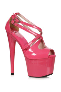 Ellie Shoes Ellie Shoes 709 TINA Stiletto Strappy Sandal in Fuchsia Faux Leather from SexyShoes.com