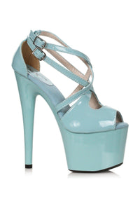 Ellie Shoes Ellie Shoes 709 TINA Stiletto Strappy Sandal in Green Faux Leather from SexyShoes.com