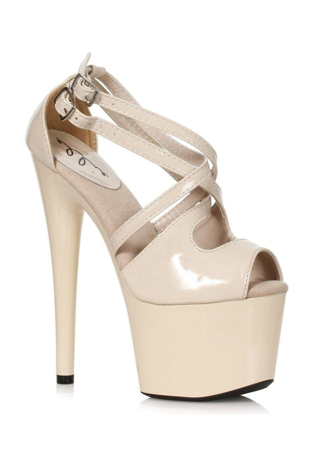 Ellie Shoes Ellie Shoes 709 TINA Stiletto Strappy Sandal in Nude Faux Leather from SexyShoes.com