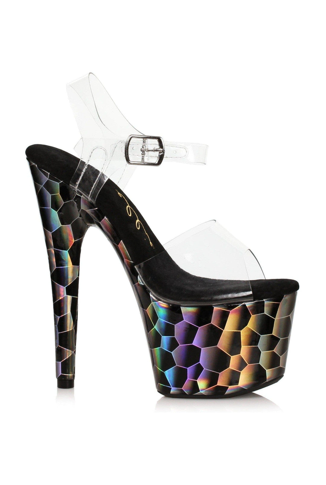 Ellie Shoes Ellie Shoes 709 YO Stiletto Sandal with Holographic Platform in Multi Faux Leather from SexyShoes.com