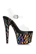 Ellie Shoes 709-YO Stiletto Sandal with Holographic Platform