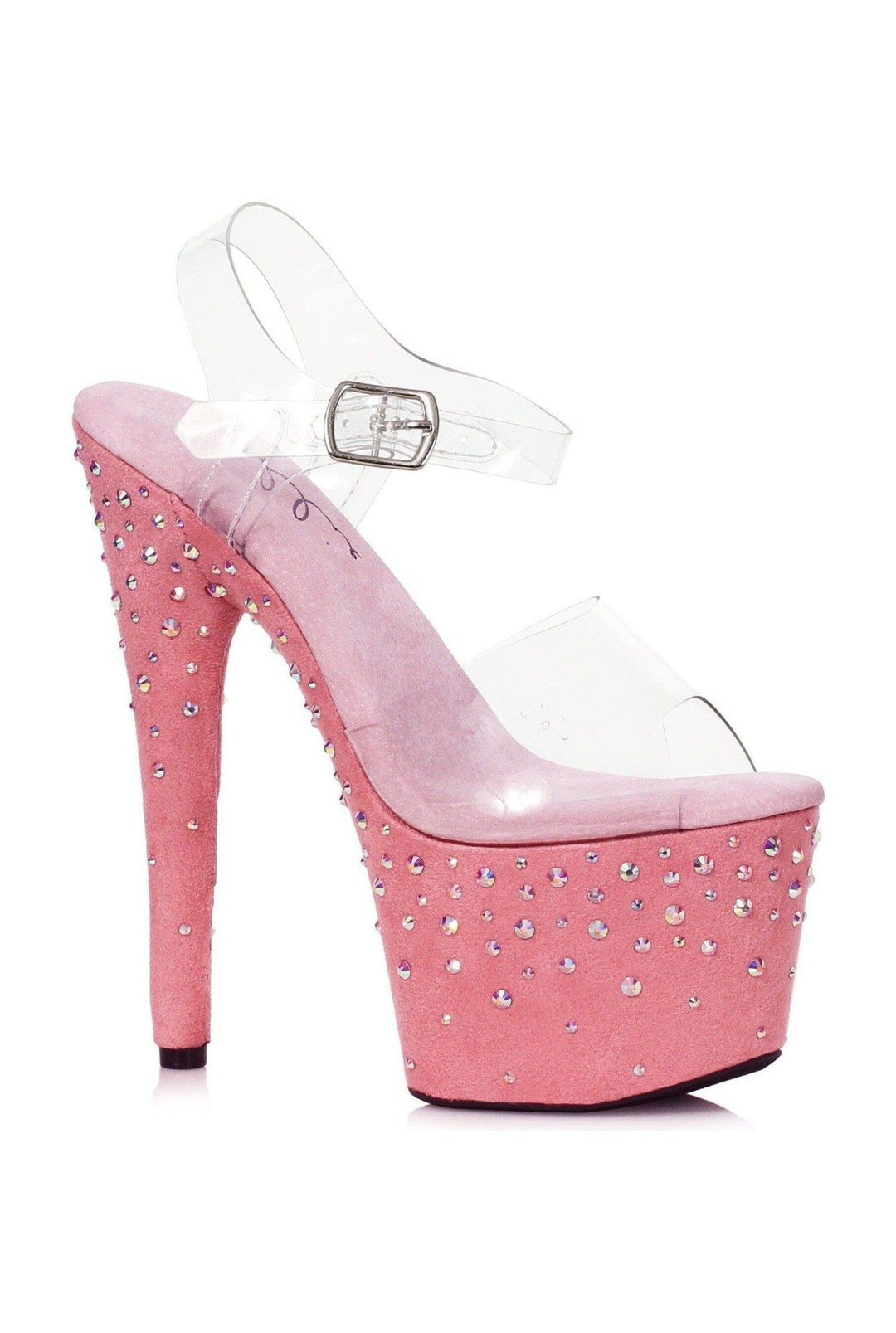 Ellie Shoes Ellie Shoes 709 ZEAL Stiletto with Rhinestone on Microfiber in Red Faux Suede