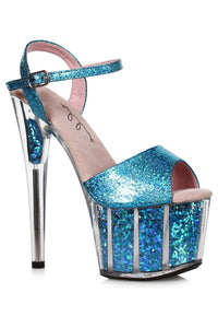 Ellie Shoes Ellie Shoes 709 ZENYA Glitter Flakes In Platform in Silver Glitter from SexyShoes.com