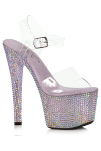 Ellie Shoes Ellie Shoes 709 ZIAMOND Lavender Rhinestone Covered Platform in Purple Faux Leather from SexyShoes.com