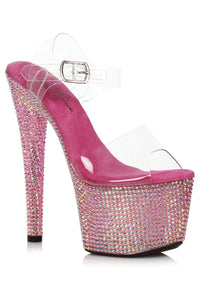Ellie Shoes Ellie Shoes 709 ZIAMOND Pink Rhinestone Covered Platform in Clear Vinyl from SexyShoes.com