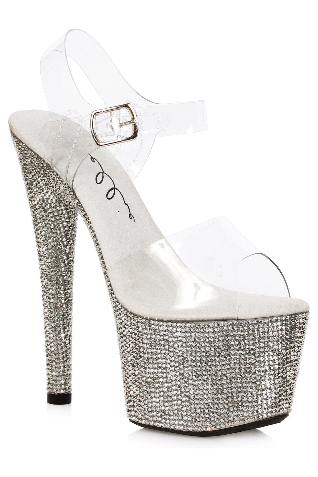 Ellie Shoes Ellie Shoes 709 ZINA Clear Rhinestone Covered Platform in Clear Vinyl from SexyShoes.com