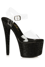 Ellie Shoes 709-ZINA Smoke Rhinestone Covered Platform