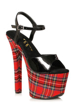 Ellie Shoes 711-MARY Stiletto Sandal with Plaid Platform
