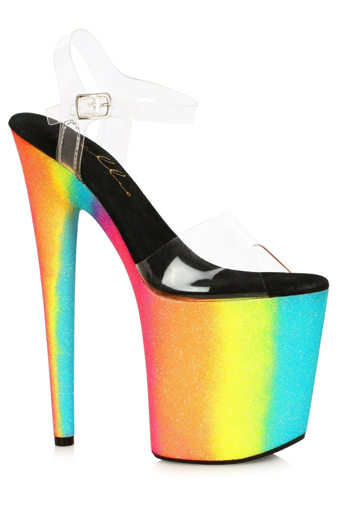 Ellie Shoes Ellie Shoes 850 CANDY Stiletto with Rainbow Glitter Platform in Black Glitter from SexyShoes.com